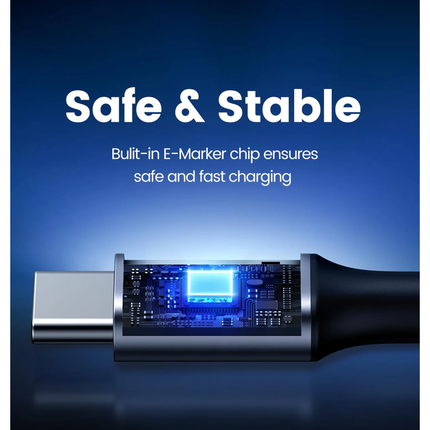 كابل شحن سريع من نوع USB-C إلى USB-C بزاوية قائمة من UGREEN بقوة 100 واط / US334