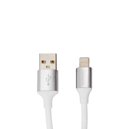 كابل مضيئ من السيليكون السائل إلى USB-A (أبيض/2 متر)