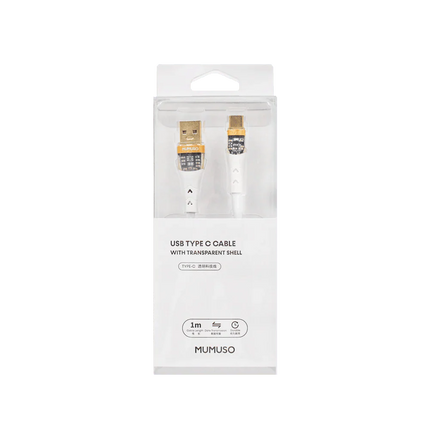 كابل USB من النوع C مع غلاف شفاف