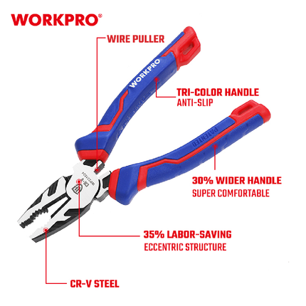 WorkPro 7 inch 180mm Industrial Pliers (WP231025)