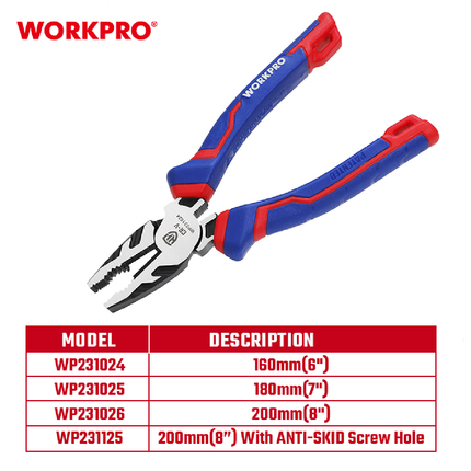 WorkPro 7 inch 180mm Industrial Pliers (WP231025)