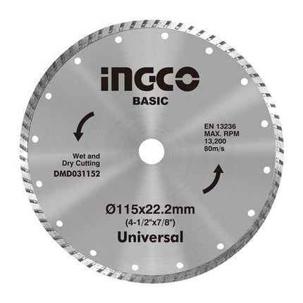 طارة قص جرانيت 5" مسكر 125X22.2MM معبأة بعلبة ملونة لتحمل الاستخدام الشاق من INGCO