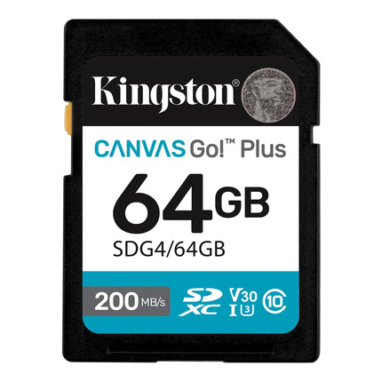 Kingston Canvas Go! Plus 64GB SD Card 200MB/s U3 V30